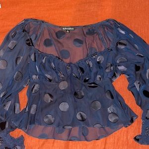 For Love & Lemons Navy Blue Blouse, Size small